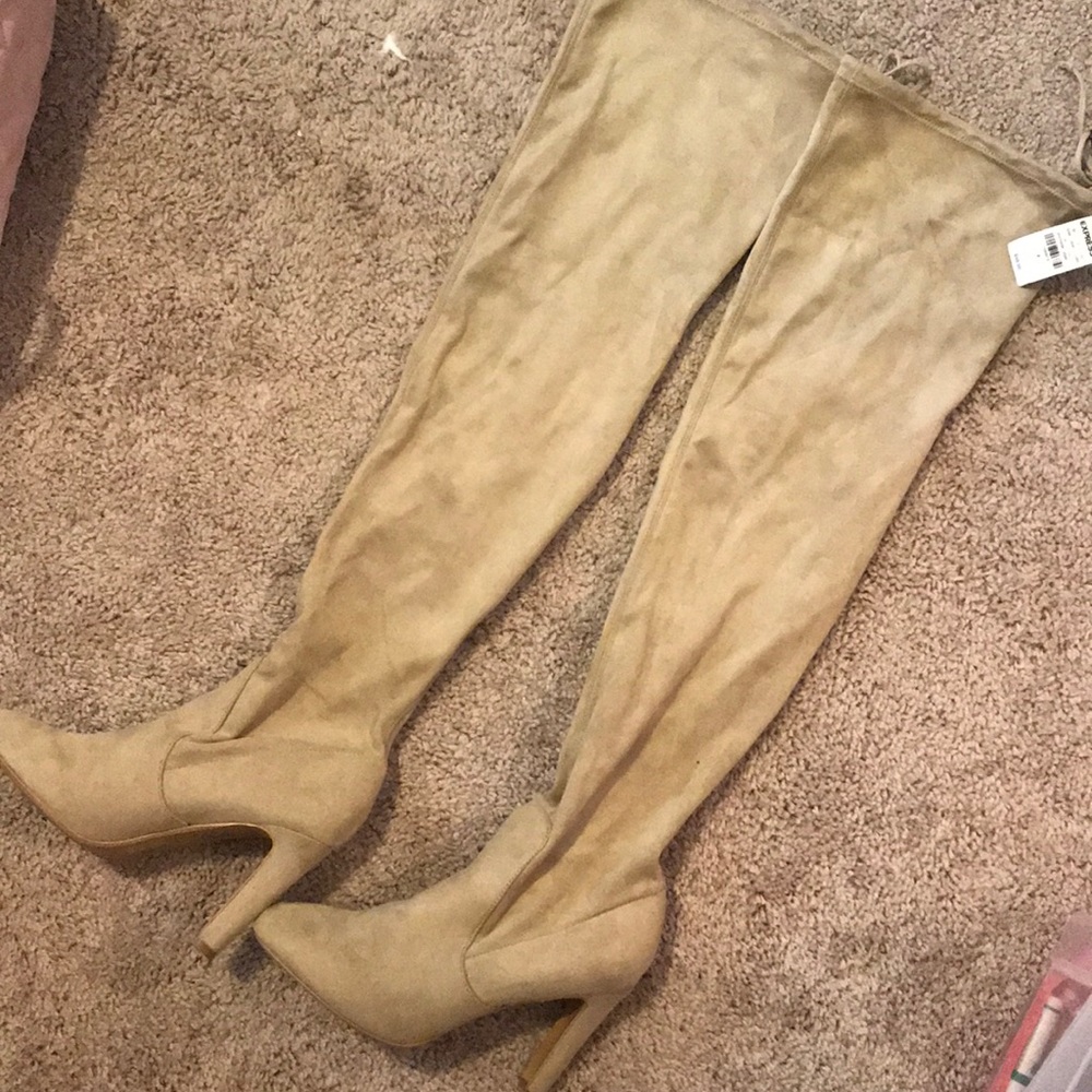 Express over the knee high heeled boots